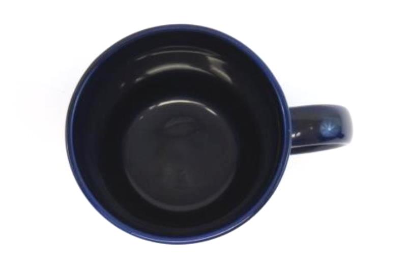 Set of Two Ceramic Coffee Mugs State Of Oregon Seal Cobalt Blue and Gold Gild