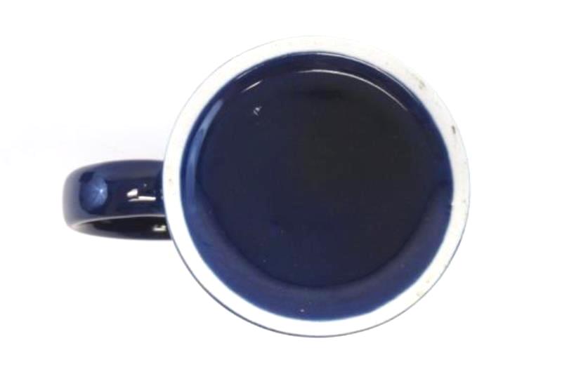 Set of Two Ceramic Coffee Mugs State Of Oregon Seal Cobalt Blue and Gold Gild