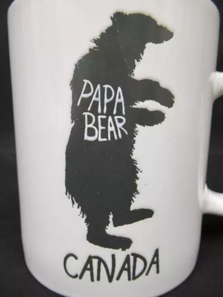 Papa Bear Canada Mug Gift For Dad Fathers Day White Black Gray