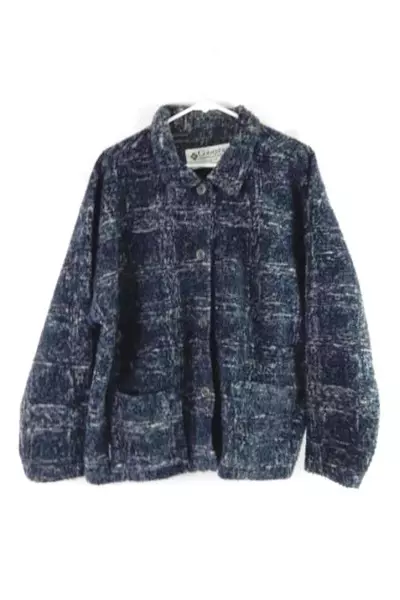 Vintage Columbia Sportswear Coat Women's Blue Button Up Size X Large Collared