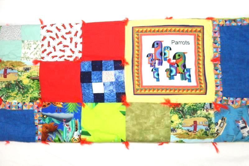 Vintage Homemade Quilt Patchwork Blanket Camper Birds Cars Bugs Crossword
