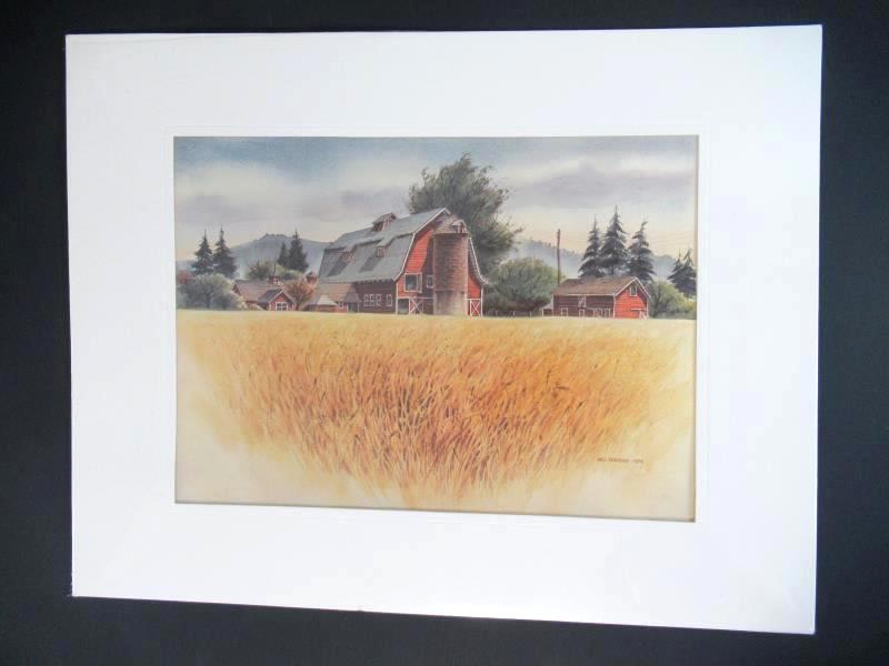 Mel Vincent Watercolor Lithograph 1974 Thistledown Farm Series One Print Twenty