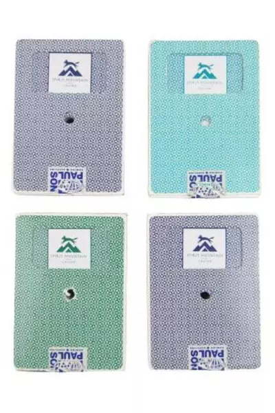 Lot of 4 Paul-Son Playing Cards Decks Spirit Mountain Casino Punched Green Blue