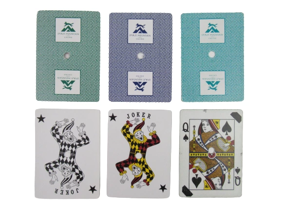 Lot of 4 Paul-Son Playing Cards Decks Spirit Mountain Casino Punched Green Blue