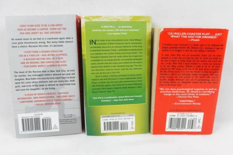 Lot of 3 Paperback Novels Clive Cussler Steve Cavanagh Jonathan Kellerman