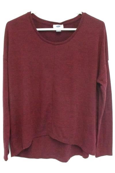 Lot of 2 Size Small Over Sized Crop Top Shirts Burgundy Old Navy and Gray Papaya