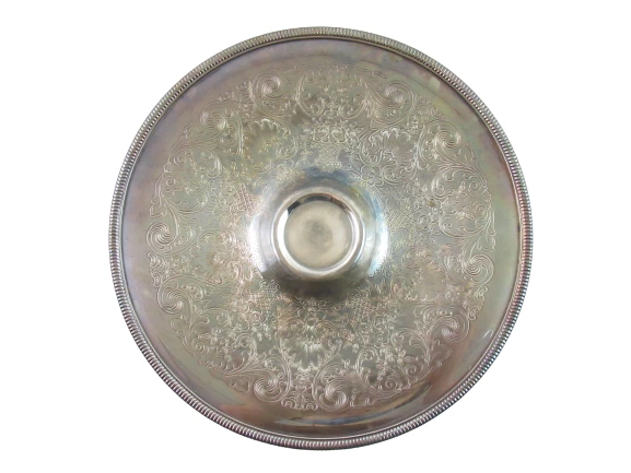 Vintage Wm Rogers Silver Plate Chip and Dip Tray Spring Flower 4266