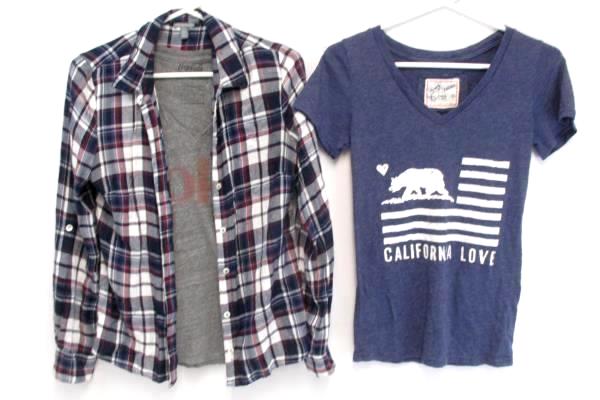 3 Size Small Tops Charlotte Russe Plaid Reflex Blue Tee Coca Cola Vintage Tee