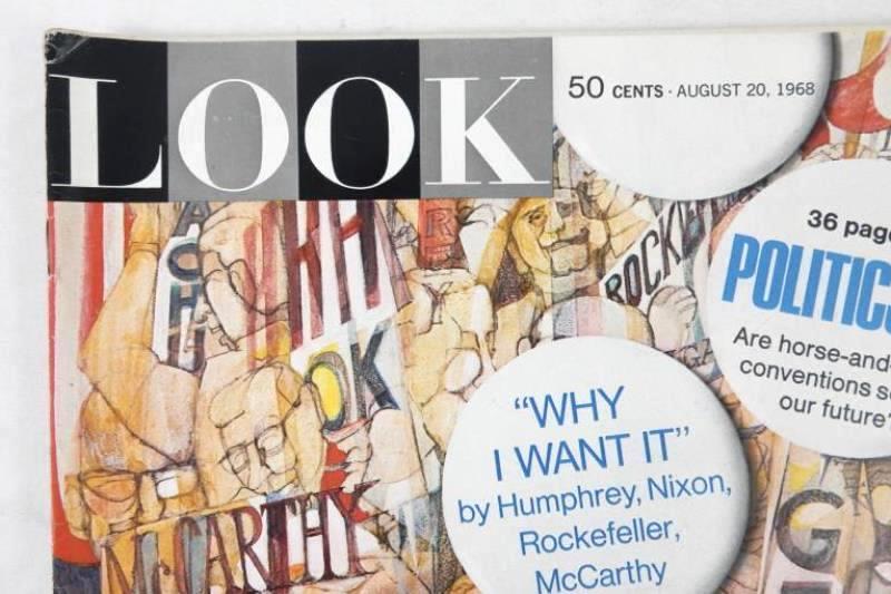 Vintage Original Look Magazine August 20 1968 Politics 68 Nixon Rockefeller
