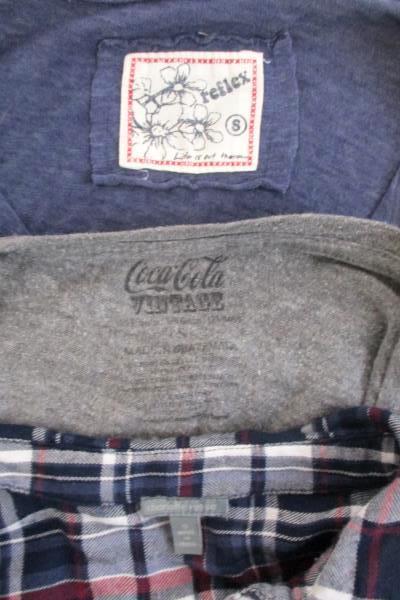 3 Size Small Tops Charlotte Russe Plaid Reflex Blue Tee Coca Cola Vintage Tee