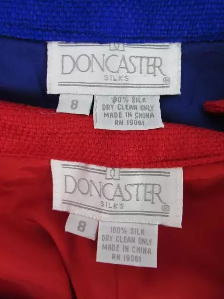 Lot 2 Vintage Doncaster Women's Woven Silk Shorts Pleated Size 8 Purple Red