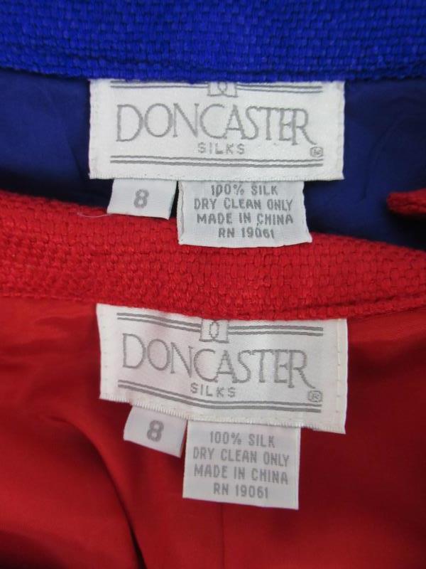 Lot 2 Vintage Doncaster Women's Woven Silk Shorts Pleated Size 8 Purple Red