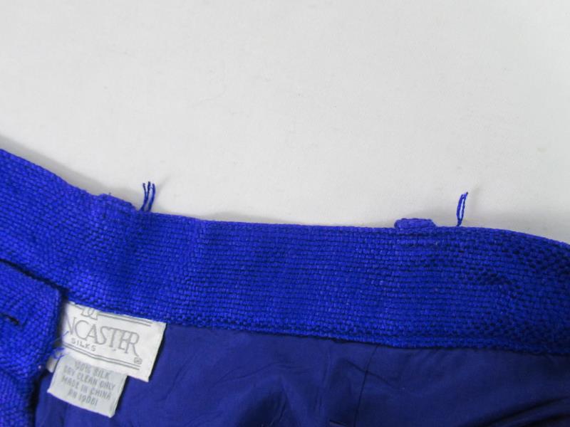 Lot 2 Vintage Doncaster Women's Woven Silk Shorts Pleated Size 8 Purple Red