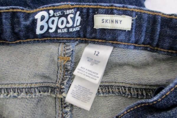 B'Gosh GIRLS Size 12 Skinny Dark Wash Blue Adjustable Waist Jeans Size 12