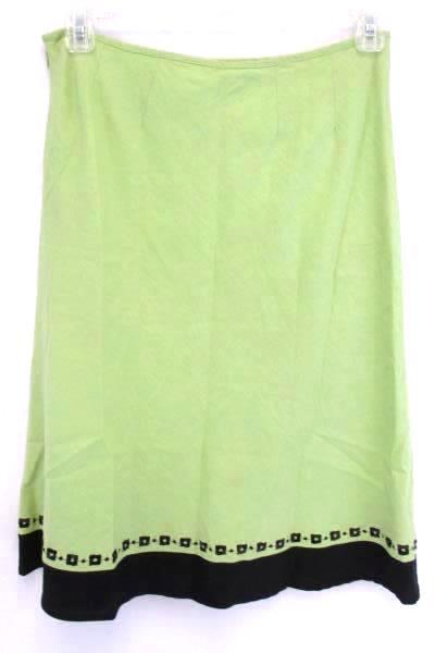 Richard Malcolm Women's Below the Knee Length Green Embroiderd Lined Skirt 8