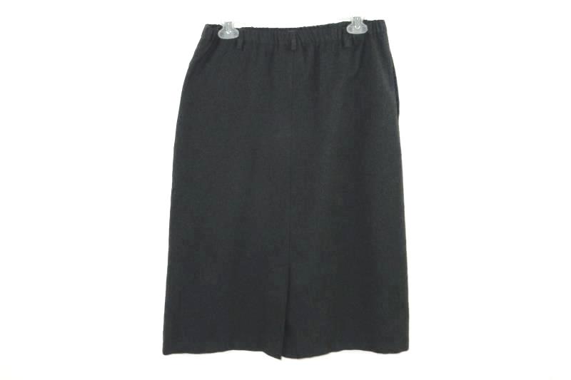 Orvis Grey Straight Fit Skirt Women's Size 8P Petite Elastic Waist Knee Length
