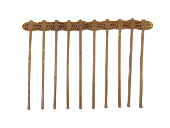 Lot of 10 Bermuidian Belmont Harmony Hall Souvenir Swizzle Sticks Brown
