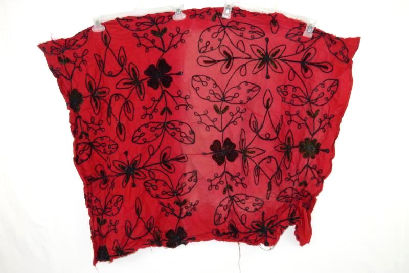 Lot of Red Floral Fabric Pieces For Quilting Repurpose Crafting DIY Textures