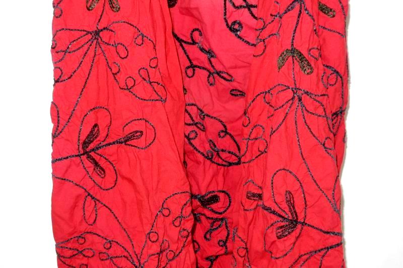 Lot of Red Floral Fabric Pieces For Quilting Repurpose Crafting DIY Textures