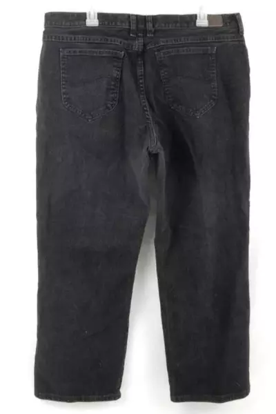 Vintage Lee Original Mom Jeans Black Wash Women's Size 18 Short Petite