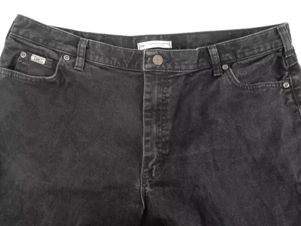 Vintage Lee Original Mom Jeans Black Wash Women's Size 18 Short Petite