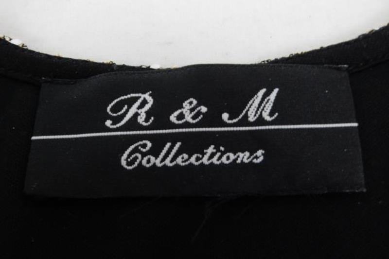 R&M Collection Women's Two-Fer Top Black and Gold Long Sleeve Size Medium
