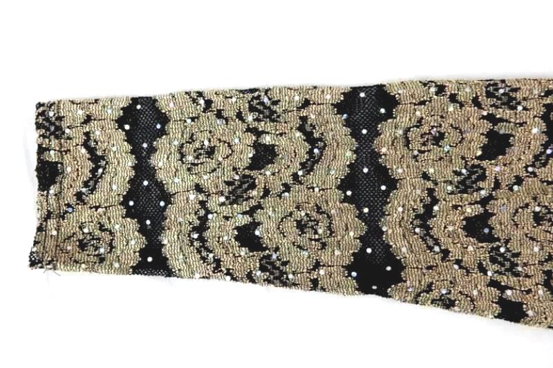 R&M Collection Women's Two-Fer Top Black and Gold Long Sleeve Size Medium