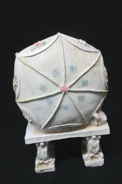 Vintage Ceramic Pottery ~Boy and Girl Reading Bench Umbrella Scottie Dog Large