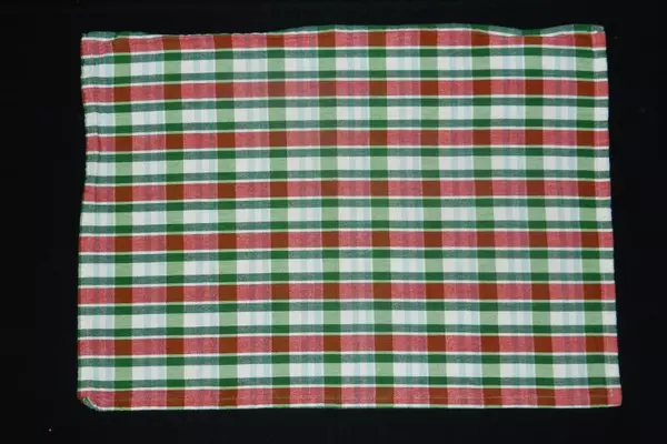 Lot of 5 Christmas Kitchen Linens Hand Towels Napkins Cross Stitch Red Green