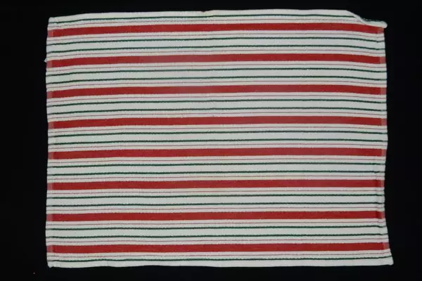 Lot of 5 Christmas Kitchen Linens Hand Towels Napkins Cross Stitch Red Green