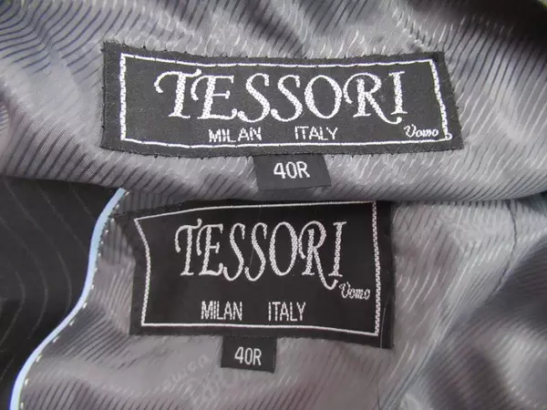 Tessori Uomo Suit Jacket & Vest Men's Size 40R Gray Pin Striped Made In Italy