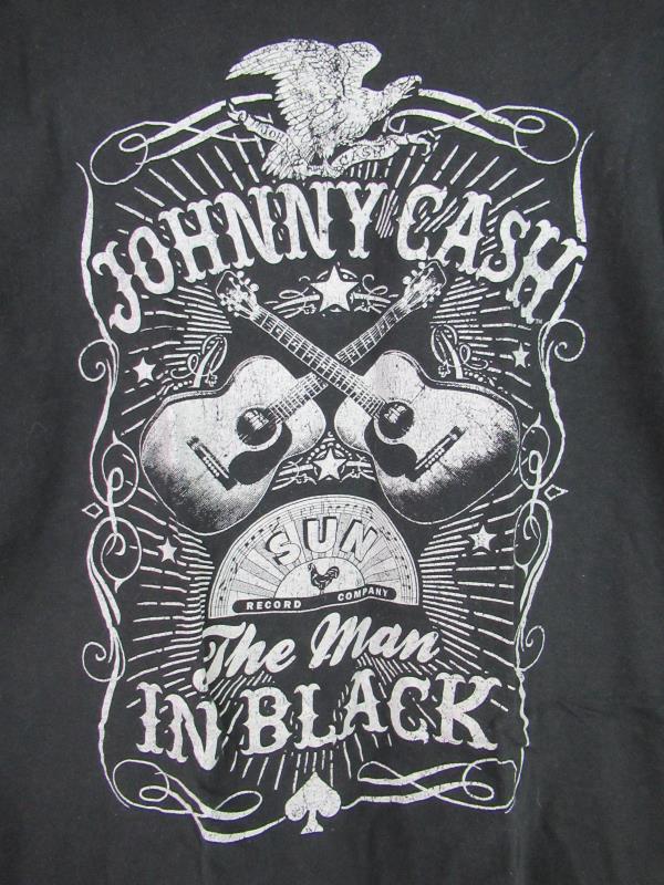 Johnny Cash Crew Neck Tee Shirt Men's Size XL Black White Graphic