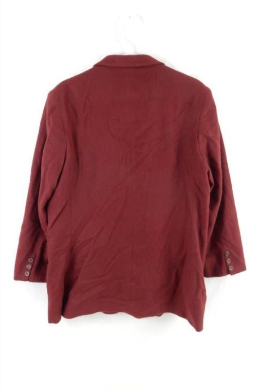 Vintage L.L. Bean Red Pea Coat Single Breasted Women's Size 16R Pockets