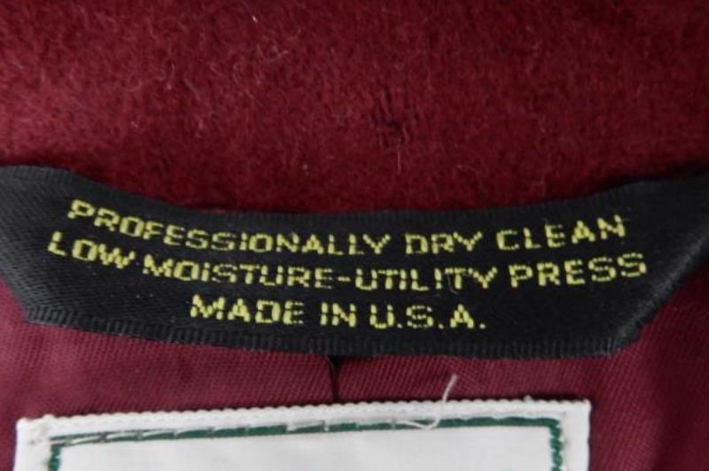 Vintage L.L. Bean Red Pea Coat Single Breasted Women's Size 16R Pockets