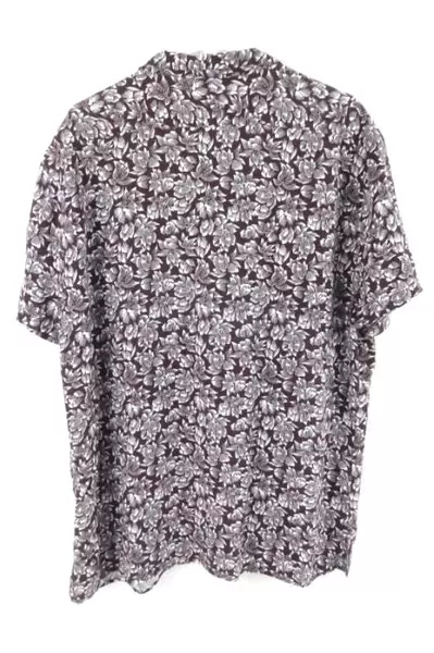 J Ferrar Slim Fit Shirt Men's Size XXL Wine Tropical Rayon Short Sleeve
