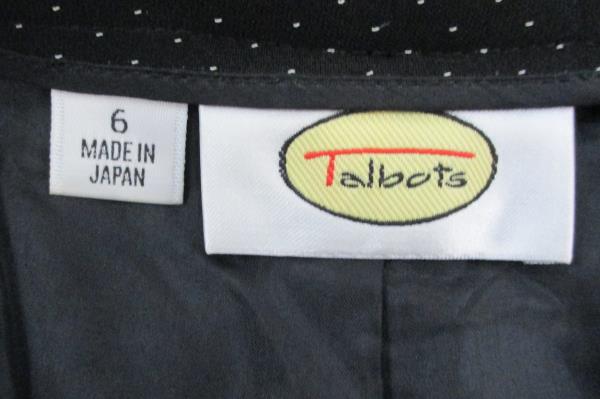 Talbots Lined Pants Black with White Dotted Career Work Size 6