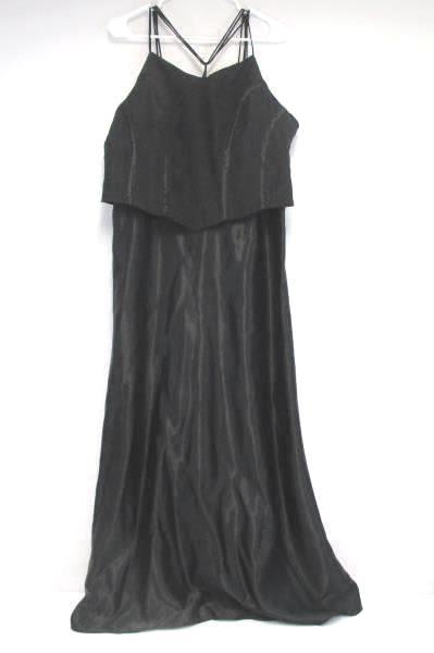 Ann Kelly Cocktail Size 8 Spaghetti Strap Black Maxi Dress Lined Formal Women's