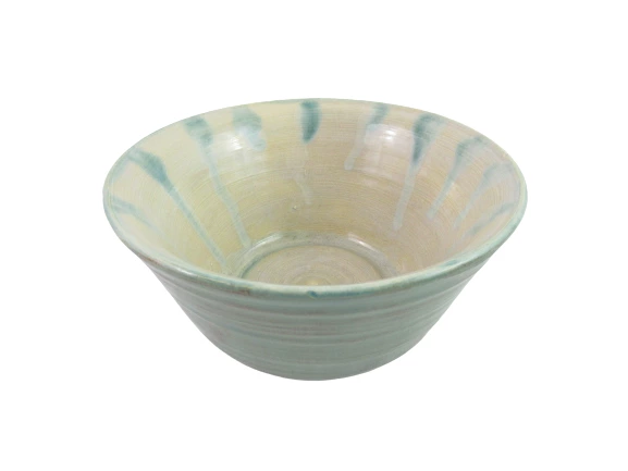 Lot of 3 Handmade Pottery Items Bowls And A Vase Turquoise Beige Small