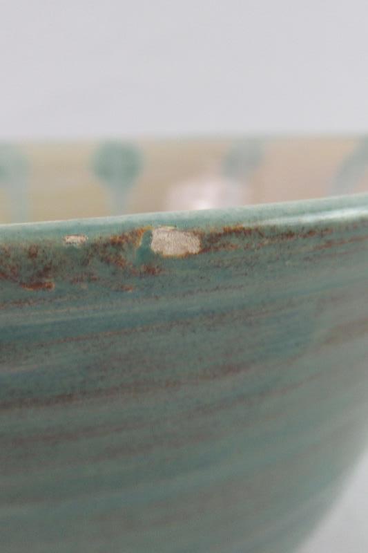 Lot of 3 Handmade Pottery Items Bowls And A Vase Turquoise Beige Small