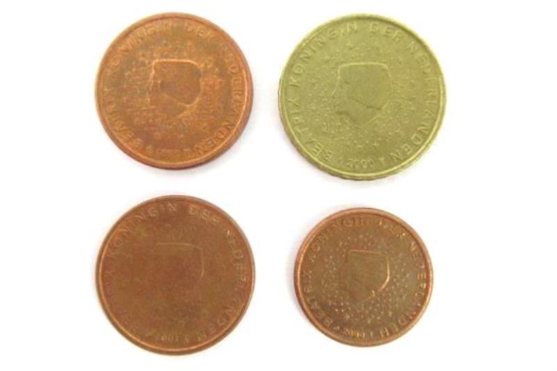 Lot of 4 Vintage Netherlands Euro Cent Coins 1999 to 2001