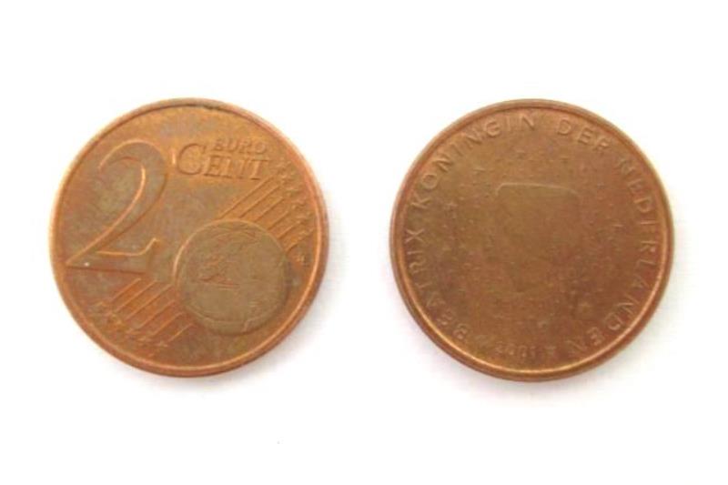 Lot of 4 Vintage Netherlands Euro Cent Coins 1999 to 2001