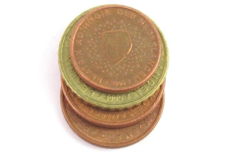 Lot of 4 Vintage Netherlands Euro Cent Coins 1999 to 2001