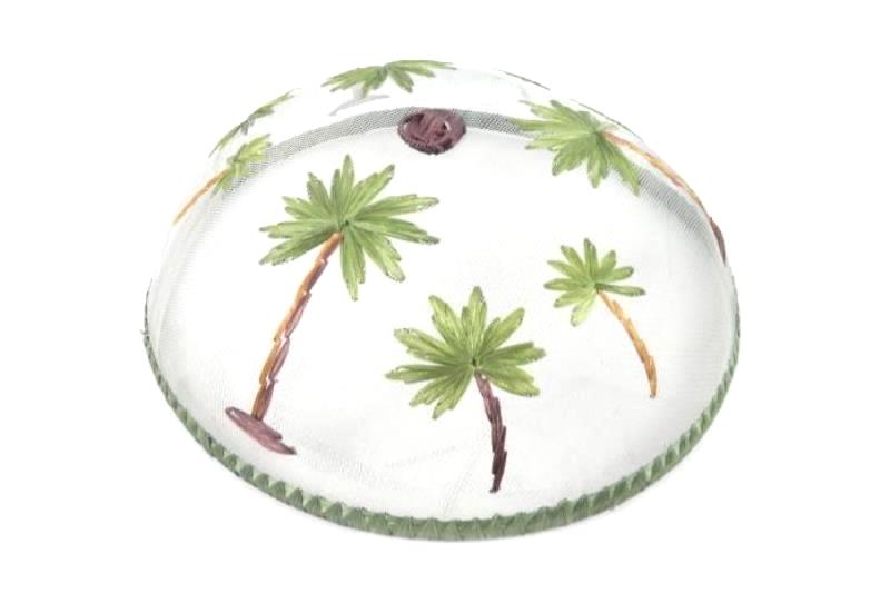 Lot of 2 Plate Covers Patio Outdoor Wire Mesh Palm Trees Decorative BBQ