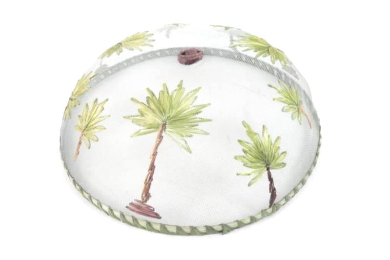 Lot of 2 Plate Covers Patio Outdoor Wire Mesh Palm Trees Decorative BBQ