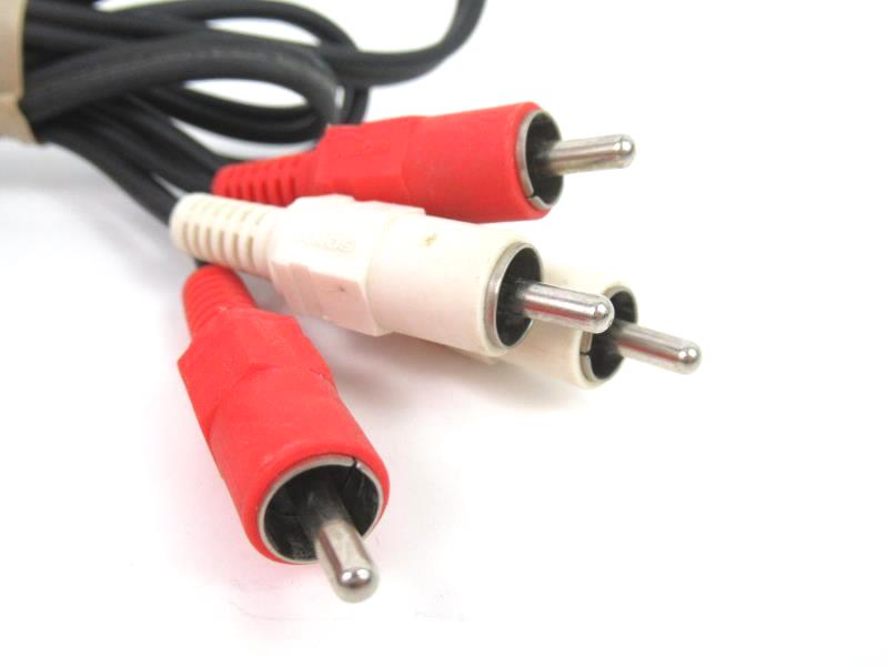 Lot of 2 Sony RCA Video Converter Cables Cords Red White Audio TV Replacements