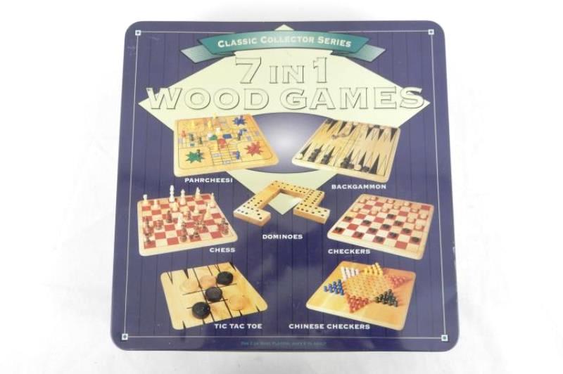 1999 Pressman Classic Collector Series 7 in 1 Wood Games