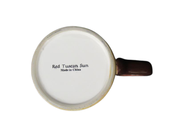 Red Tuscan Sun Coffee Mug Golden Yellow With Red Sunflower