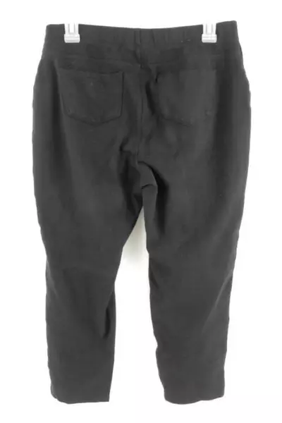 Karen Scott Sport Petite Black Pull On Pants Women's Size PL Cropped Mock Pocket