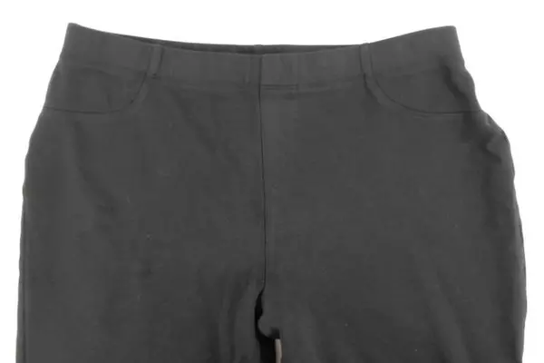 Karen Scott Sport Petite Black Pull On Pants Women's Size PL Cropped Mock Pocket