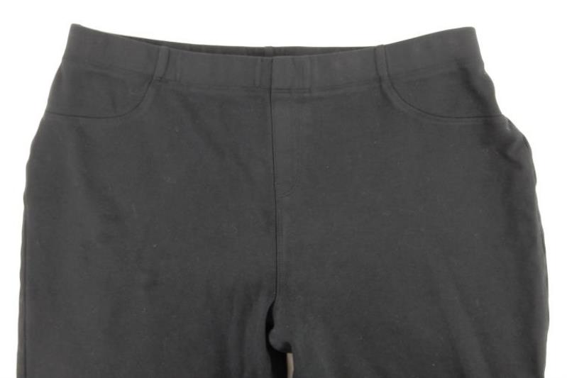 Karen Scott Sport Petite Black Pull On Pants Women's Size PL Cropped Mock Pocket